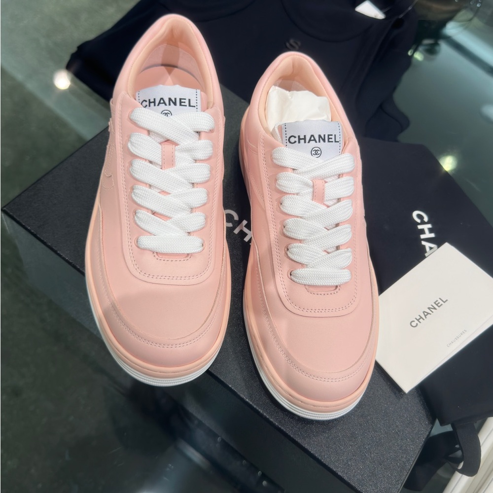CHANEL Light Pink Women's Sneakers - Picture 9 of 10